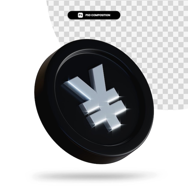 Black exchange coin 3d rendering isolated