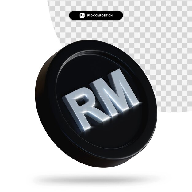 black exchange coin 3d rendering isolated