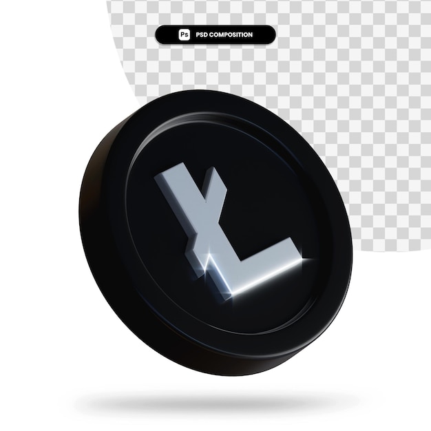 Black exchange coin 3d rendering isolated