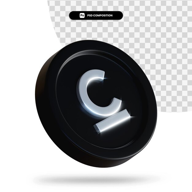 Black exchange coin 3d rendering isolated