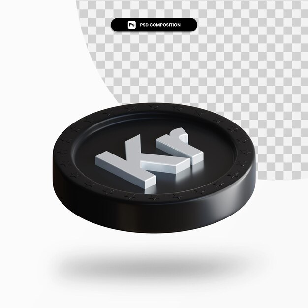 Black exchange coin 3d rendering isolated