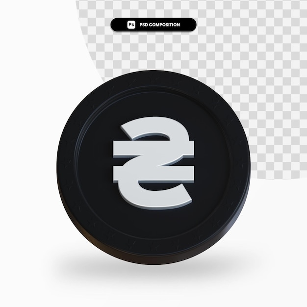 black exchange coin 3d rendering isolated