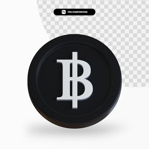 Black exchange coin 3d rendering isolated