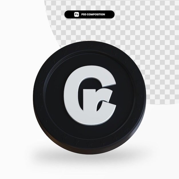 Black exchange coin 3d rendering isolated