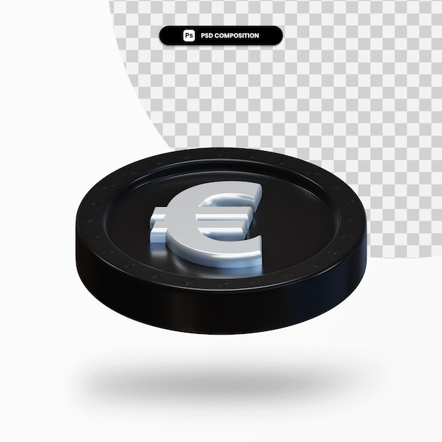 PSD black exchange coin 3d rendering isolated