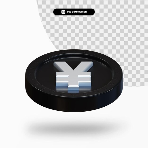 Black exchange coin 3d rendering isolated