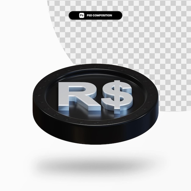 Black exchange coin 3d rendering isolated