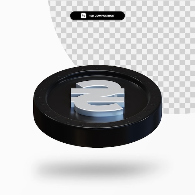 Black exchange coin 3d rendering isolated