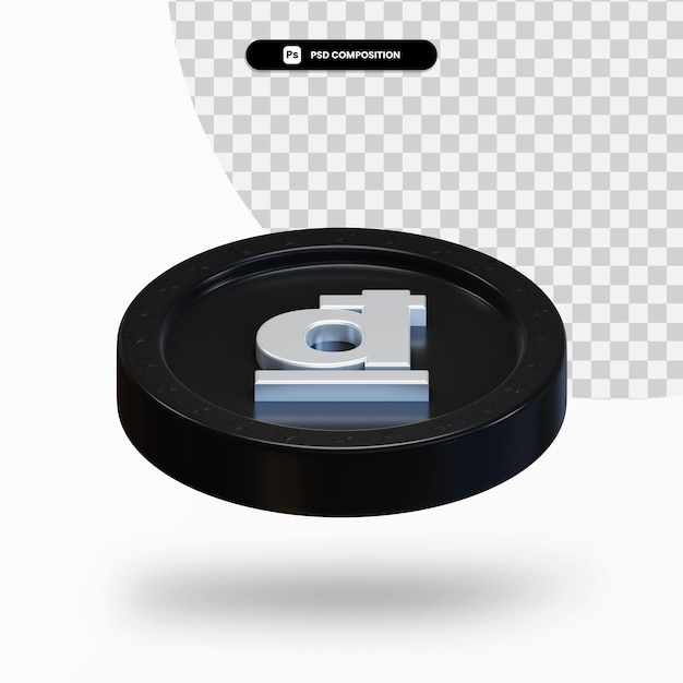 黒の交換コイン3Dレンダリングが分離されました