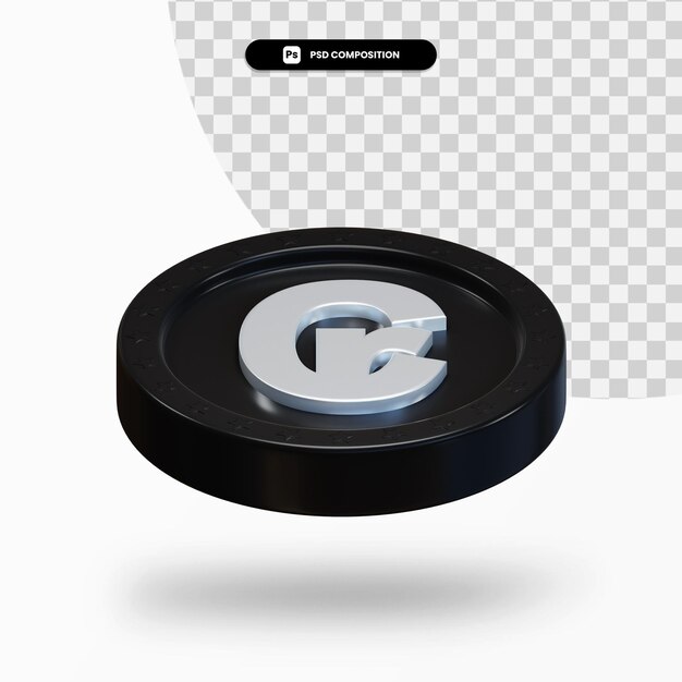 Black exchange coin 3d rendering isolated