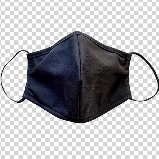 PSD black fabric face mask isolated on transparent background