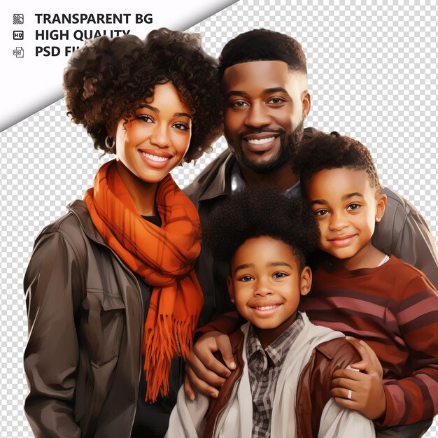 PSD black family writing ultra realistic style white backgrou