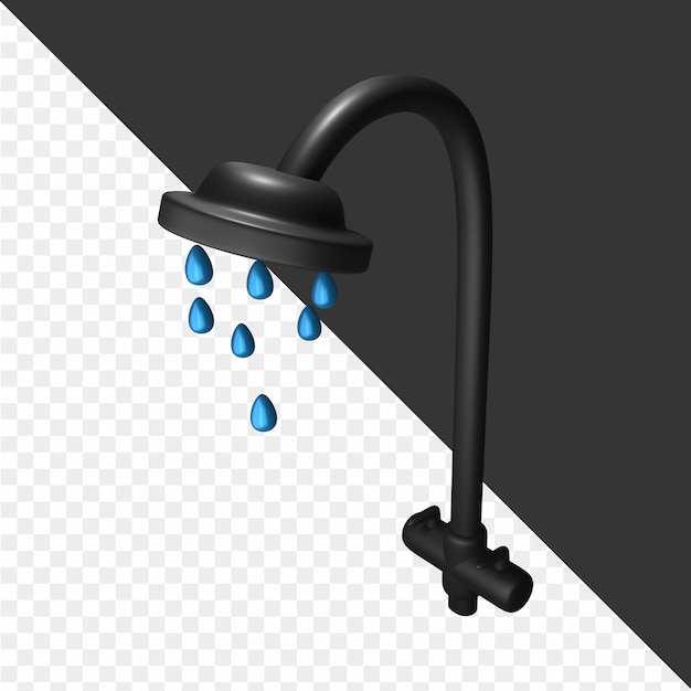 a black faucet with water drops on it