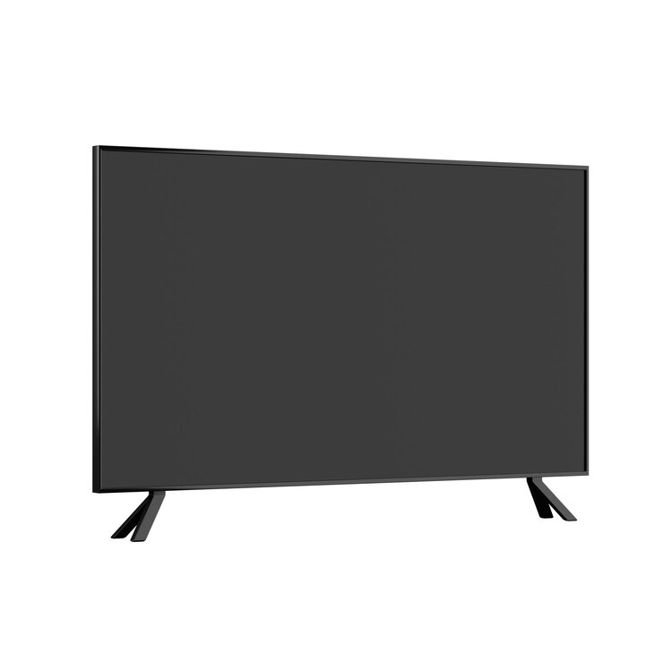 PSD black flat screen tv isolated background 3d realistic render