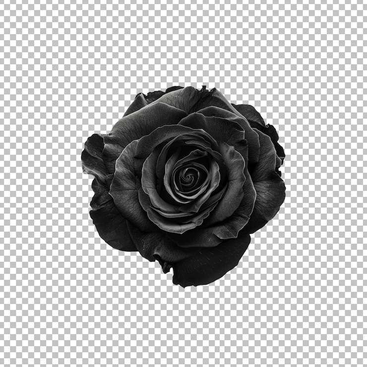 PSD a black flower is shown on transparent background png