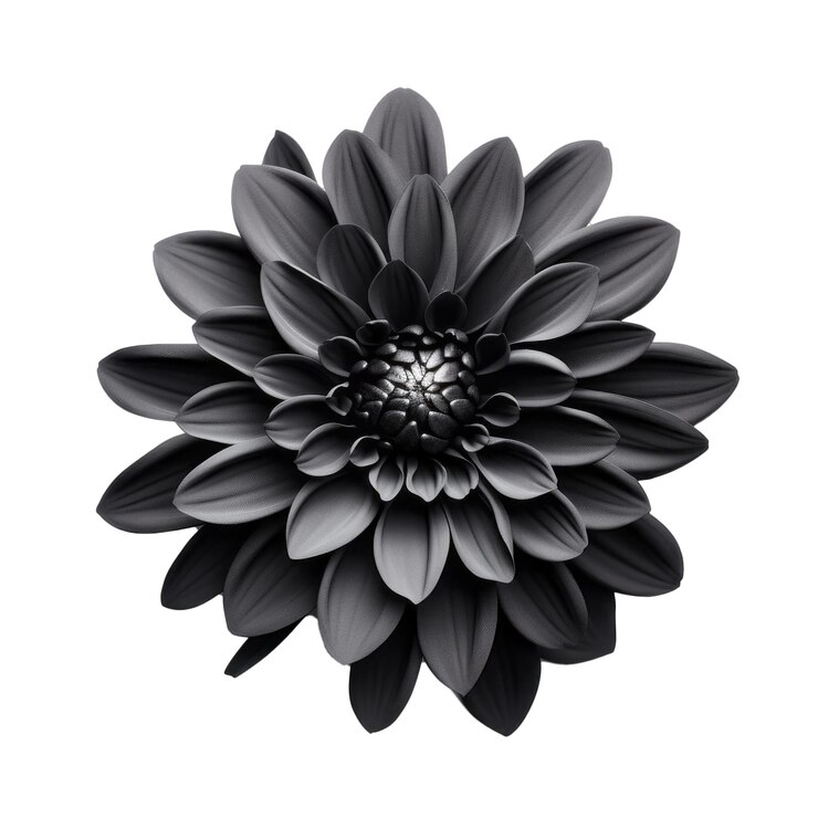 PSD black flower on transparent background