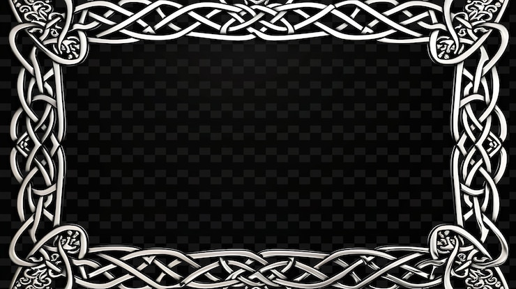 PSD black frame with a pattern of black and white lines