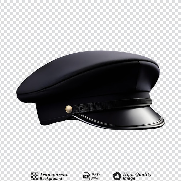 PSD black french cap beret side view isolated on transparent background