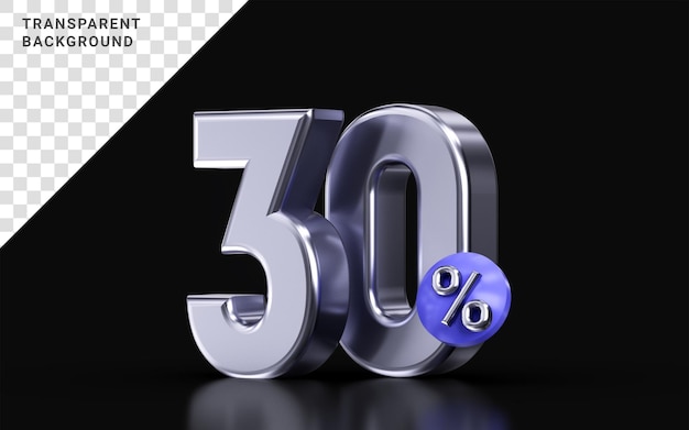 검은 금요일 30% 할인 금속 어두운 배경 3d 렌더링 개념에서 큰 판매 제안