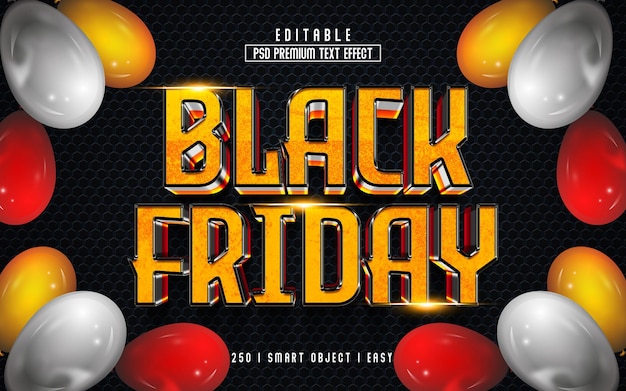 Black Friday 3D Editable Text Effect Style