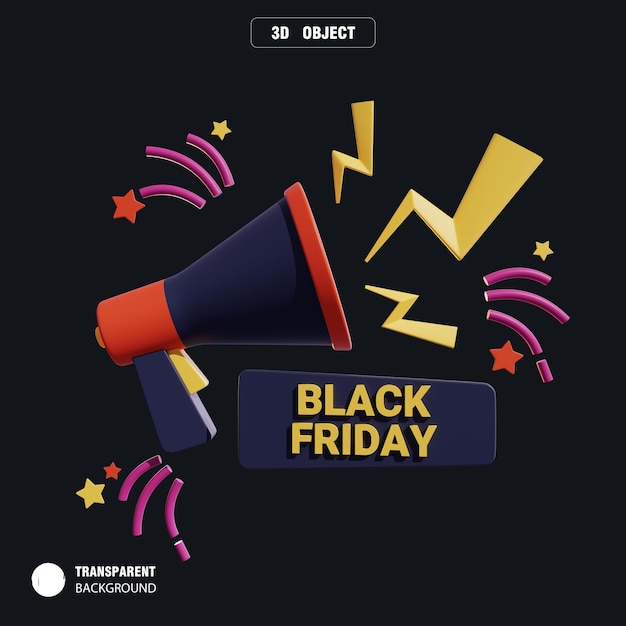 Black friday 3d-illustratie