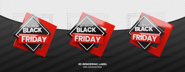 PSD black friday 3d-label