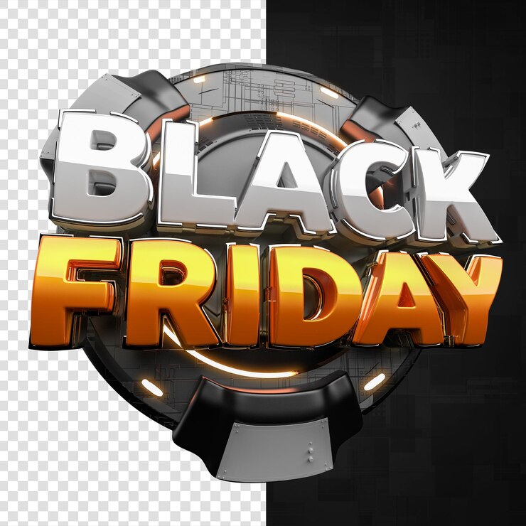 PSD black friday 3d neon zegel