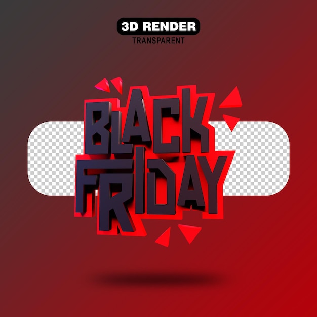 PSD black friday 3d object black minimalist