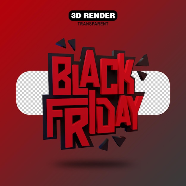 PSD black friday 3d object red minimalist