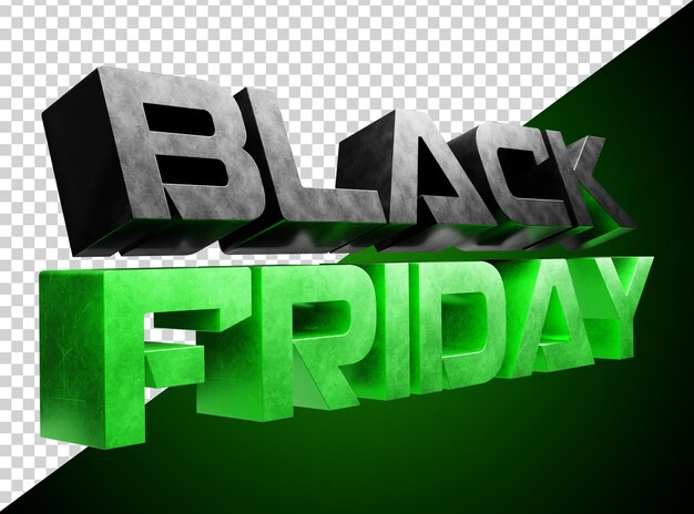 Black friday 3d render green label