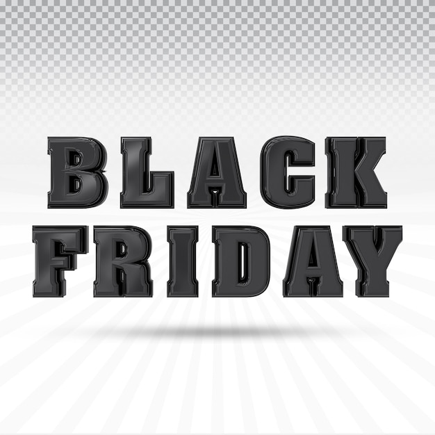 PSD testo di rendering 3d del black friday per promozione o sconto