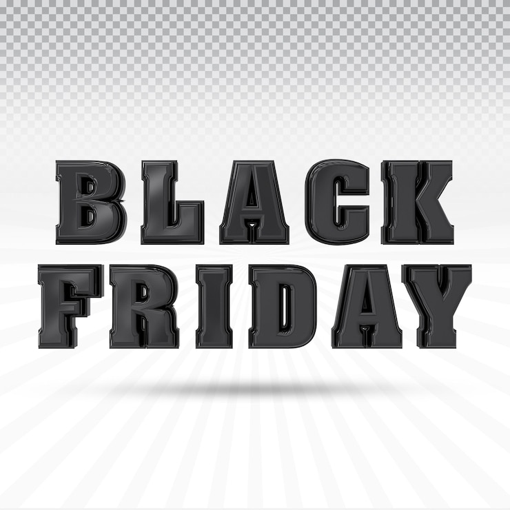 PSD black friday 3d render text for promotion or discount