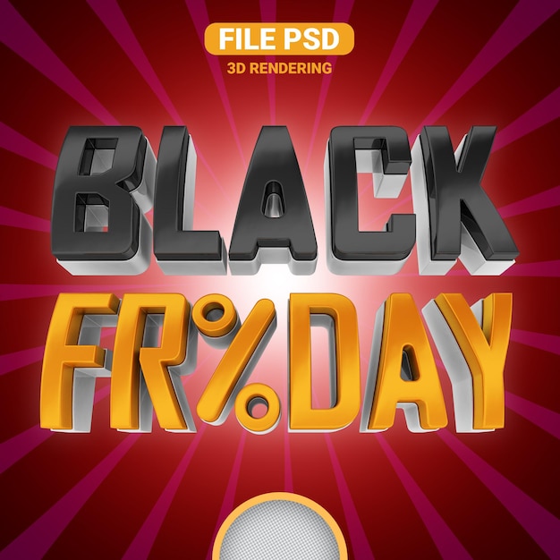 Black friday 3d rendering banner