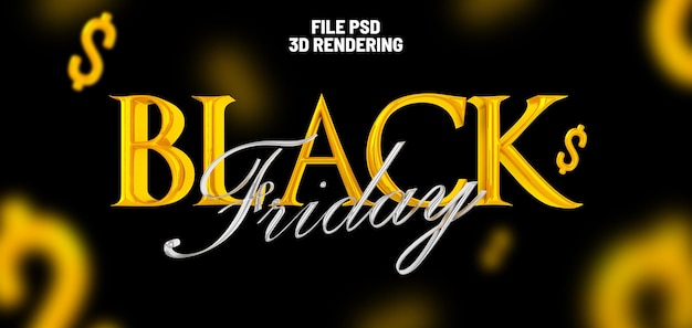 Black friday 3d rendering banner