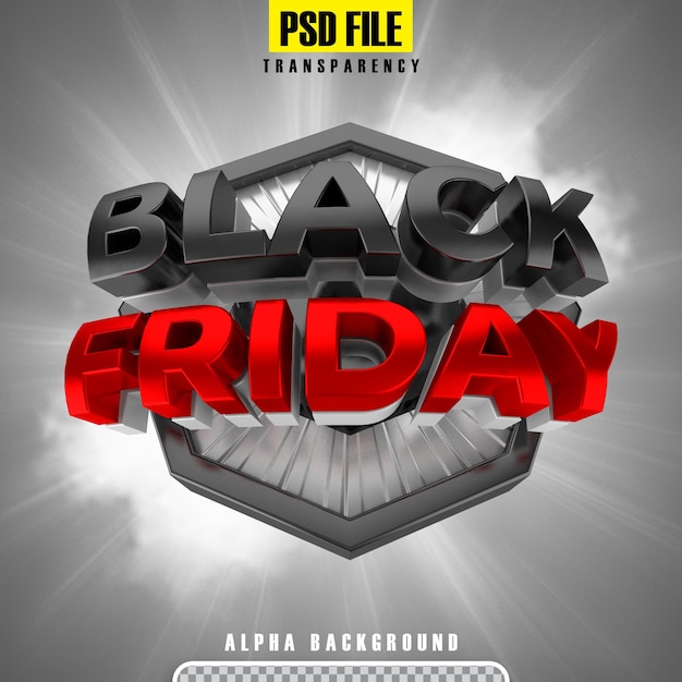 Black friday 3d rendering banner