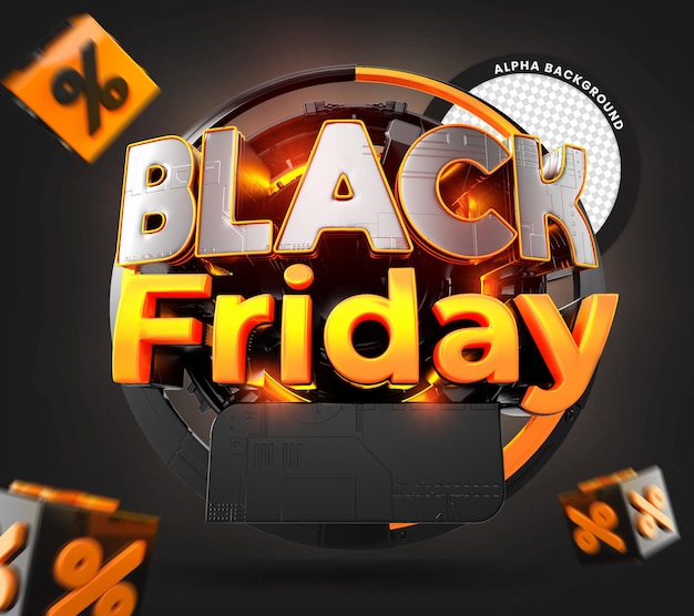 Black friday 3d seal for composition