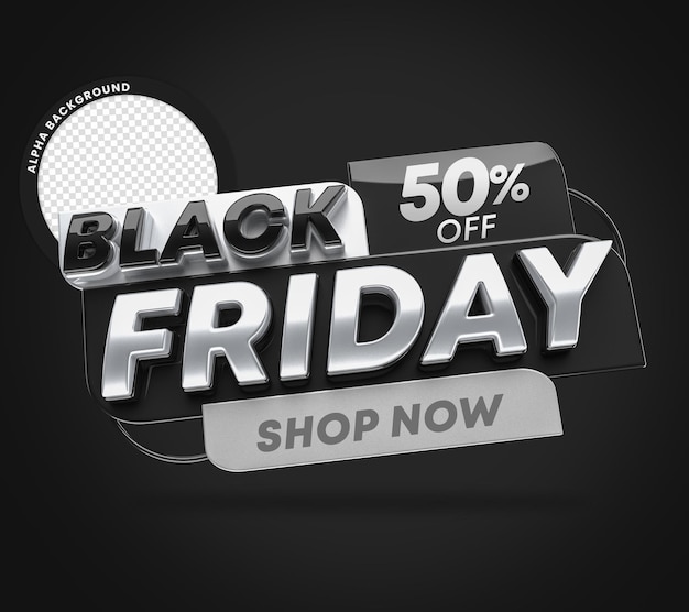 Sigillo 3d del black friday per la composizione