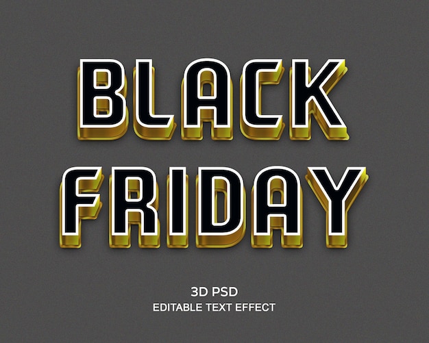 PSD black friday 3d style, 3d editable text effect with premium background