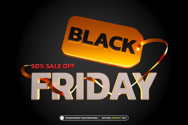 Black Friday 3d voucher met bewerkbaar teksteffect