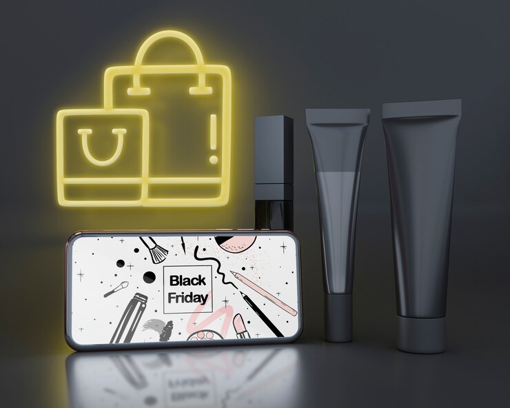 PSD black friday background with neon lights