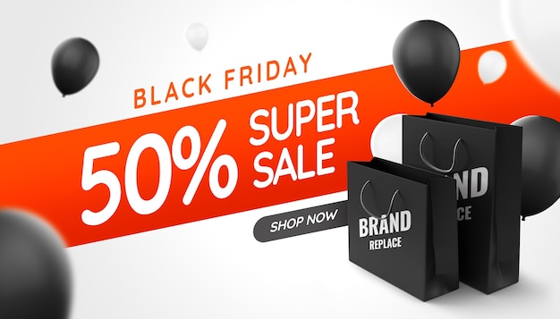 PSD black friday bag mockup advertising