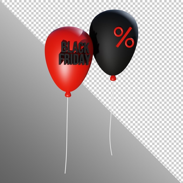 Black Friday-ballonnen 3D-pictogram