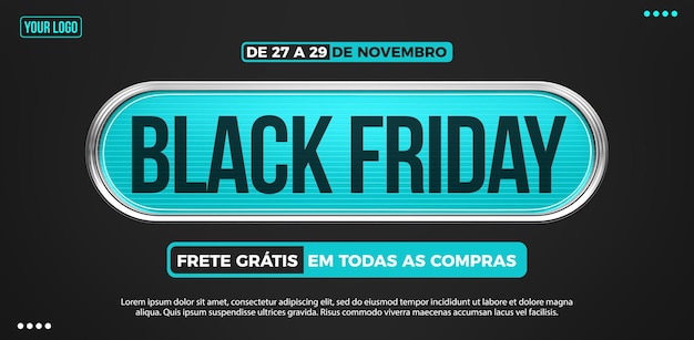 PSD black friday banner free shipping on all purchases in brazil