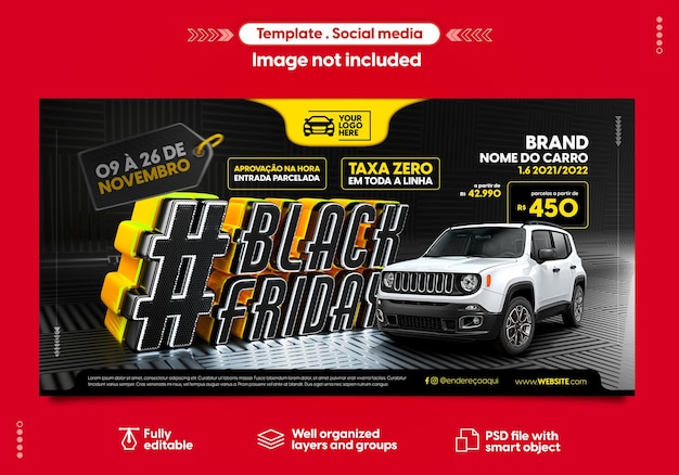 Black friday-banner voor verkooppromotie op sociale media
