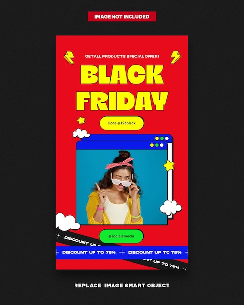 PSD black friday banners stories