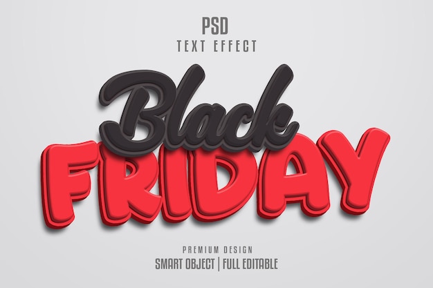 Black Friday bewerkbare 3D-teksteffectstijl