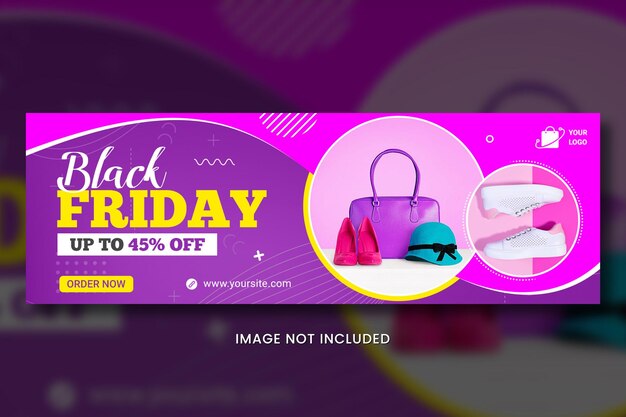 PSD banner di social media di grande vendita del black friday