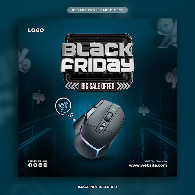 Black friday big sale social media post design template