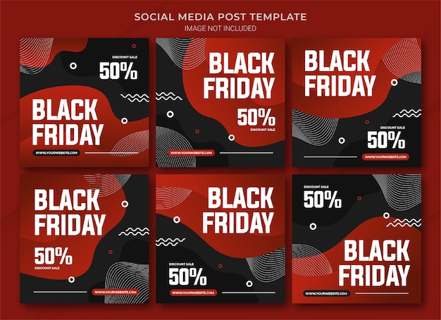 Il modello di bundle di post instagram della campagna del black friday