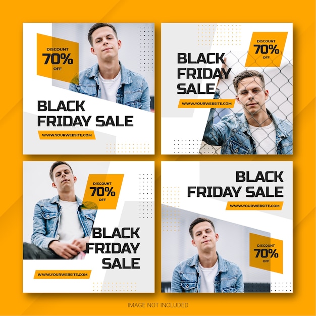 PSD il modello di bundle post instagram della campagna del black friday